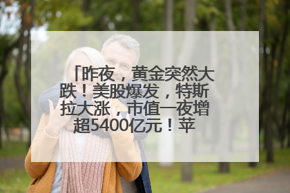 昨夜，黄金突然大跌！美股爆发，特斯拉大涨，市值一夜增超5400亿元！苹果传来大消息