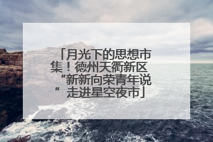 月光下的思想市集！德州天衢新区“新新向荣青年说”走进星空夜市