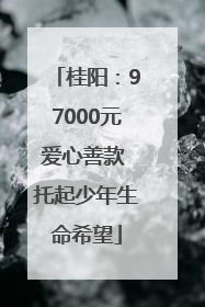 桂阳：97000元爱心善款 托起少年生命希望
