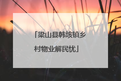 梁山县韩垓镇乡村物业解民忧