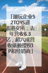 潮玩企业52TOYS递表港交所：去年营收6.3亿，超六成营收依赖授权IP和经销商