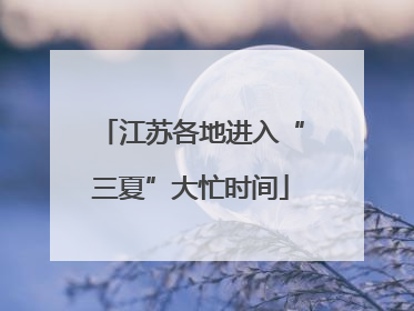 江苏各地进入“三夏”大忙时间
