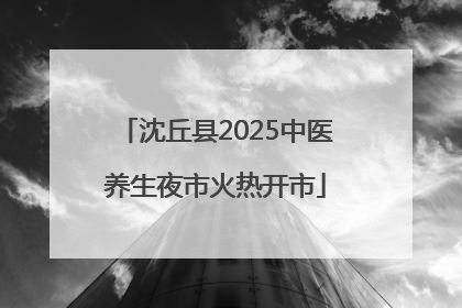 沈丘县2025中医养生夜市火热开市