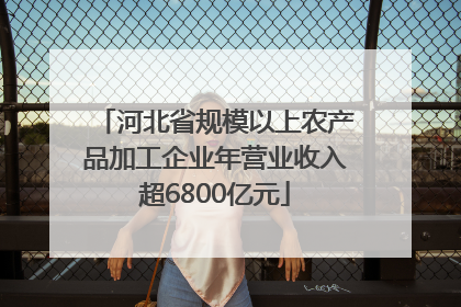 河北省规模以上农产品加工企业年营业收入超6800亿元