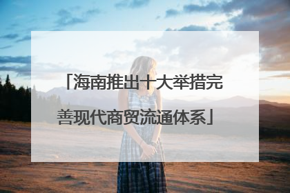 海南推出十大举措完善现代商贸流通体系