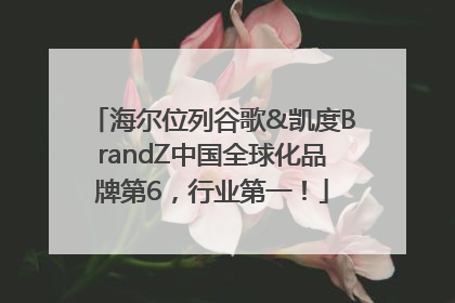 海尔位列谷歌&凯度BrandZ中国全球化品牌第6，行业第一！