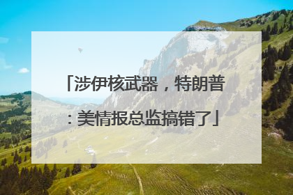 涉伊核武器，特朗普：美情报总监搞错了