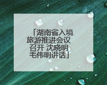 湖南省入境旅游推进会议召开 沈晓明毛伟明讲话