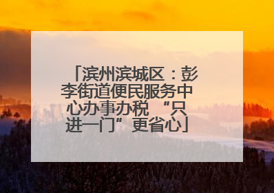 滨州滨城区：彭李街道便民服务中心办事办税 “只进一门”更省心