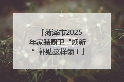 菏泽市2025年家装厨卫“焕新”补贴这样领！