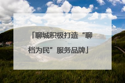聊城积极打造“聊档为民”服务品牌