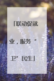 联动促就业，服务“卫”民生