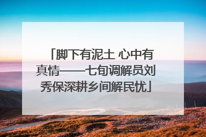 脚下有泥土 心中有真情——七旬调解员刘秀保深耕乡间解民忧