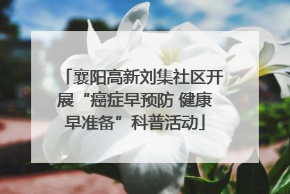 襄阳高新刘集社区开展“癌症早预防 健康早准备”科普活动