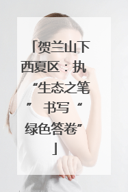 贺兰山下西夏区：执“生态之笔” 书写“绿色答卷”