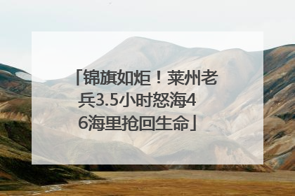 锦旗如炬！莱州老兵3.5小时怒海46海里抢回生命