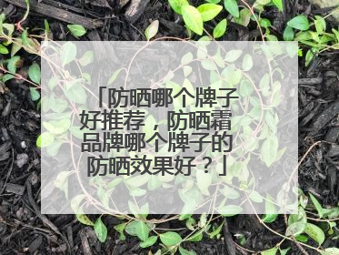 防晒哪个牌子好推荐，防晒霜品牌哪个牌子的防晒效果好？