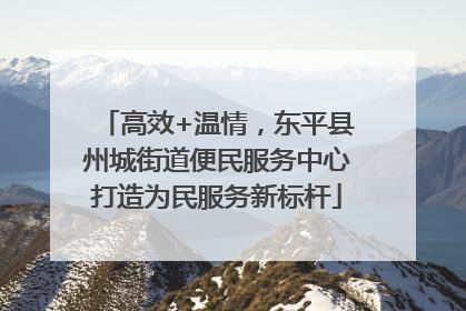 高效+温情，东平县州城街道便民服务中心打造为民服务新标杆