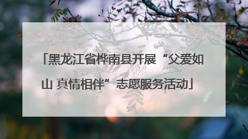 黑龙江省桦南县开展“父爱如山 真情相伴”志愿服务活动
