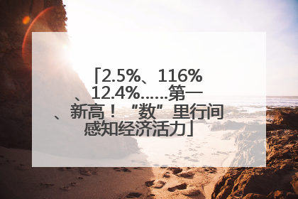 2.5%、116%、12.4%……第一、新高！“数”里行间感知经济活力
