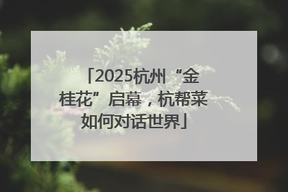 2025杭州“金桂花”启幕，杭帮菜如何对话世界