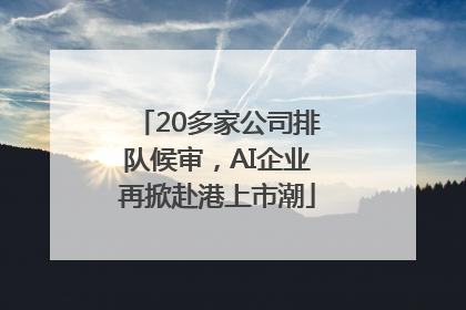 20多家公司排队候审，AI企业再掀赴港上市潮