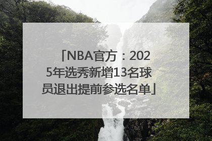 NBA官方：2025年选秀新增13名球员退出提前参选名单